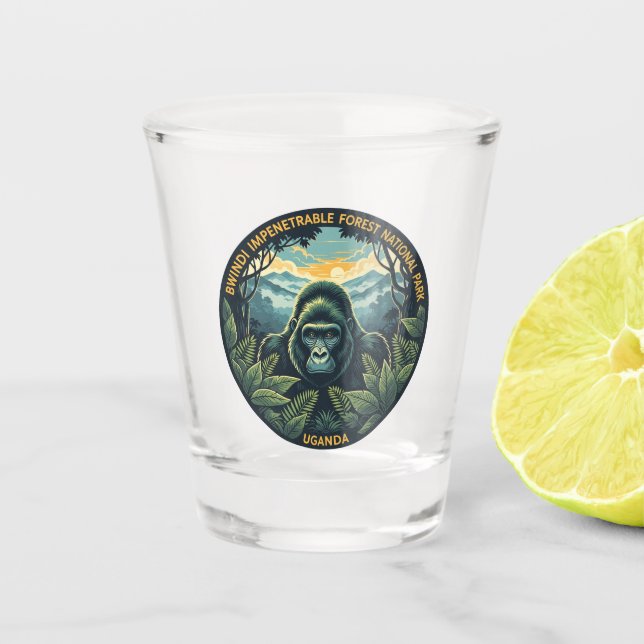 Uganda Bwindi Impenetrable National Park Shot Glass (Front)