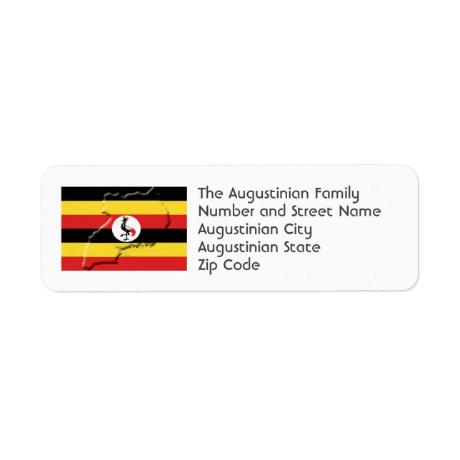 UGANDA FLAG Adresse de retour personnalisée (Devant)