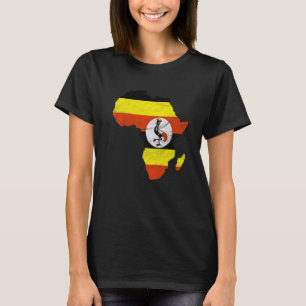 Uganda Flag Africa Continent Silhouette Gift for U T-Shirt