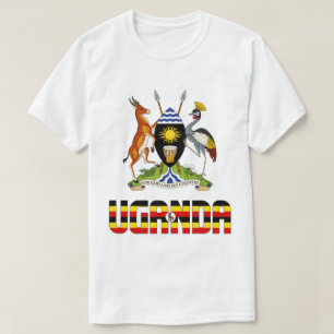 Uganda Flag and Coat Of Arms Patriotic T-Shirt