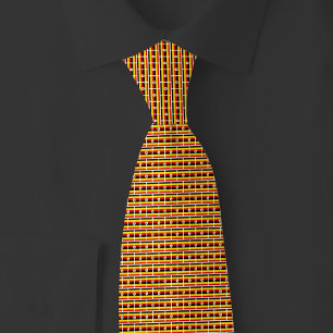 Uganda Flag Brick Pattern Tie