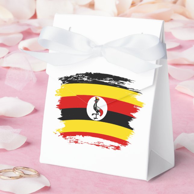 Uganda flag favor box (Wedding)