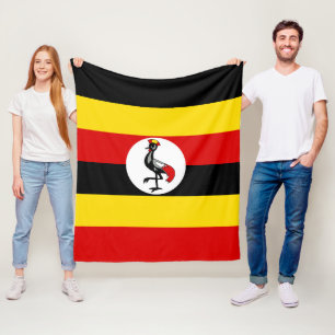 Uganda flag fleece blanket