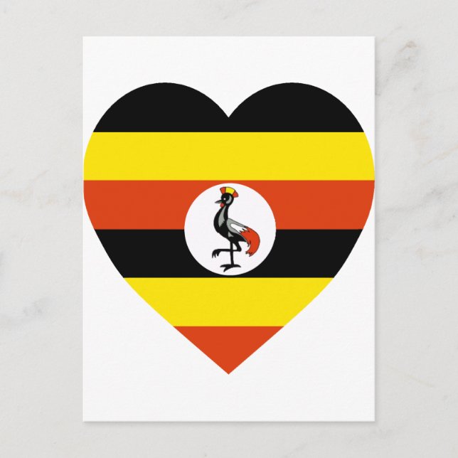Uganda Flag Heart Postcard (Front)