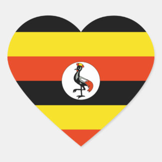 Uganda Flag Heart Sticker