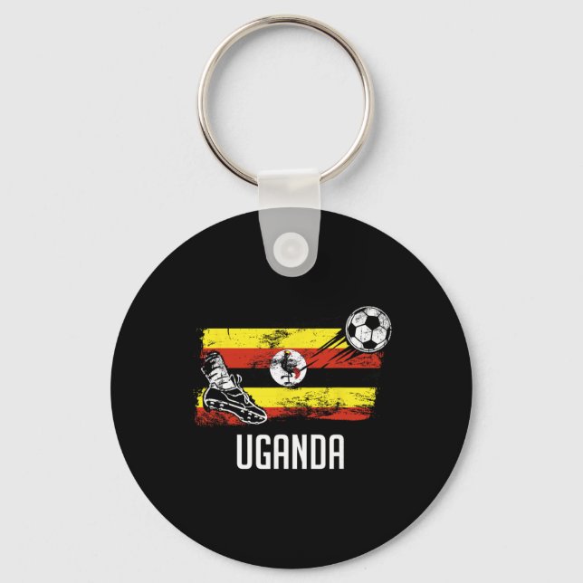 Uganda Flag Jersey Ugandan Soccer Team Ugandan  Keychain (Front)