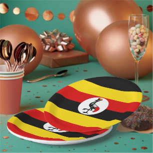 Uganda flag paper plate