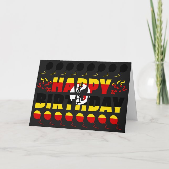 Uganda Flag Patriotic Birthday Card (Front)