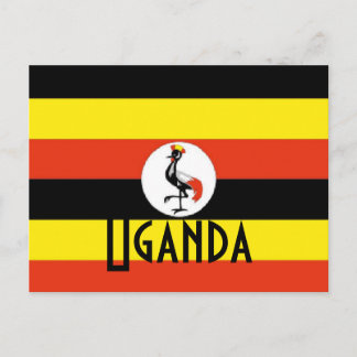 Uganda flag postcard