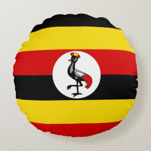Uganda Flag Round Pillow