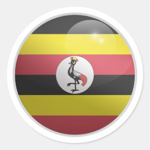 Uganda Glossy Circle Flag Classic Round Sticker