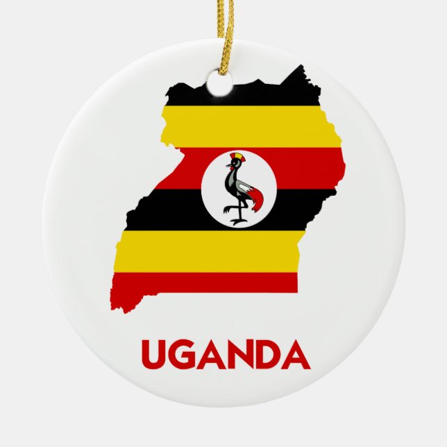 UGANDA MAP CERAMIC ORNAMENT (Front)