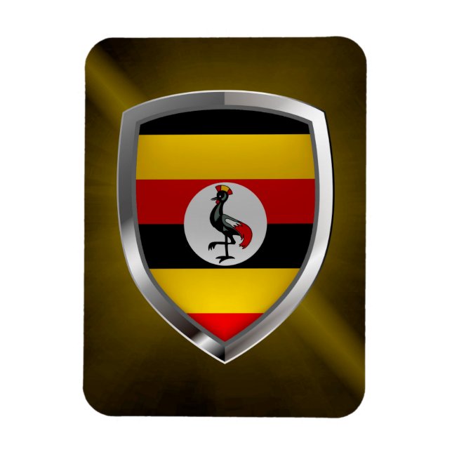 Uganda Metallic Emblem Magnet (Vertical)
