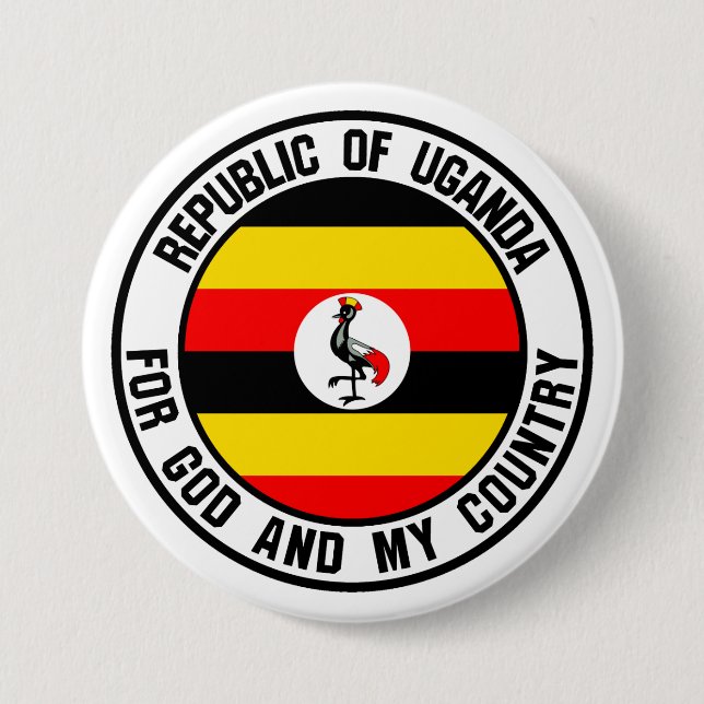 Uganda Round Emblem 3 Inch Round Button (Front)