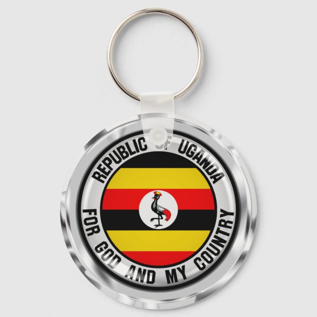 Uganda Round Emblem Keychain (Front)