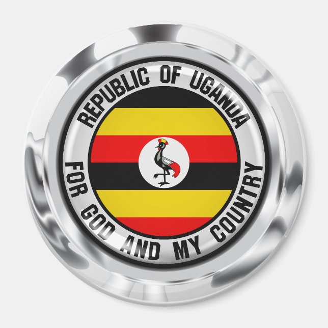 Uganda Round Emblem Magnet (Front)