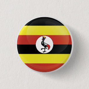 Uganda Round Icon Flag  1 Inch Round Button