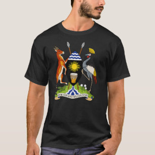 Uganda T-shirt Coat of arms Tee Flag souvenir Kamp