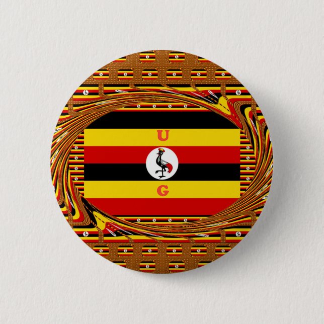 Uganda the Pearl of Africa Art Print 2 Inch Round Button (Front)