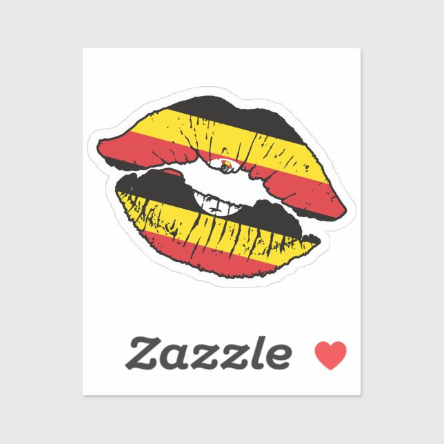 Uganda Ugandan Lipstick Love Flag (Sheet)