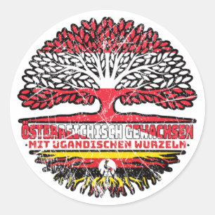 Uganda Ugandisch Österreichisch Baum Classic Round Sticker