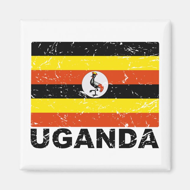 Uganda Vintage Flag Magnet (Front)