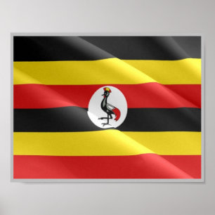 Uganda - Waving Flag - Poster