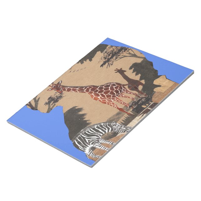 Uganda Wildlife Map Art Print Notepad (Angled)