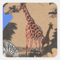 Uganda Wildlife Map Art Print