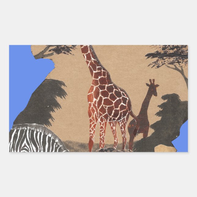 Uganda Wildlife Map Art Print Sticker (Front)