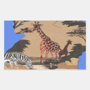 Uganda Wildlife Map Art Print Sticker