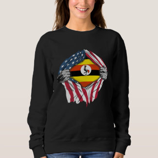 Ugandan American Blood Inside Me Country Flags Sweatshirt