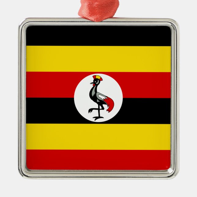 Ugandan Flag (Uganda) Metal Ornament (Front)