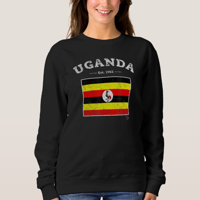 Ugandan Flag Vintage Uganda Flag Sweatshirt (Front)