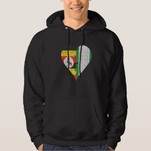 Ugandan Nigerian Flag Heart Hoodie
