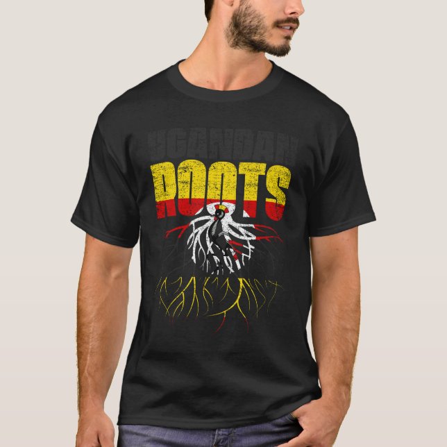 Ugandan Roots Uganda Heritage Flag T-Shirt (Front)