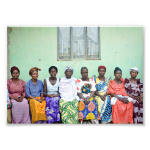 Ugandan rural women i traditional clothing photo print