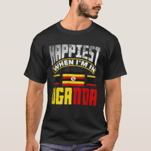 Ugandan Uganda Ugandan Flag Happiest When Im In Ug T-Shirt