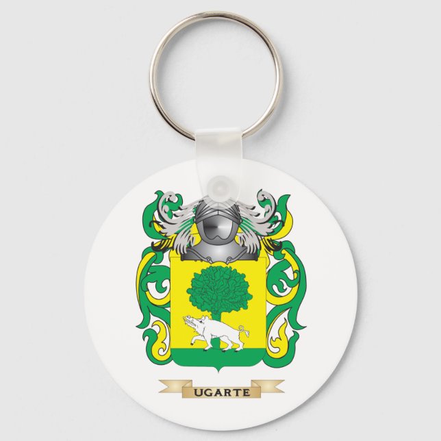 Ugarte Family Crest (Coat of Arms) Keychain (Front)