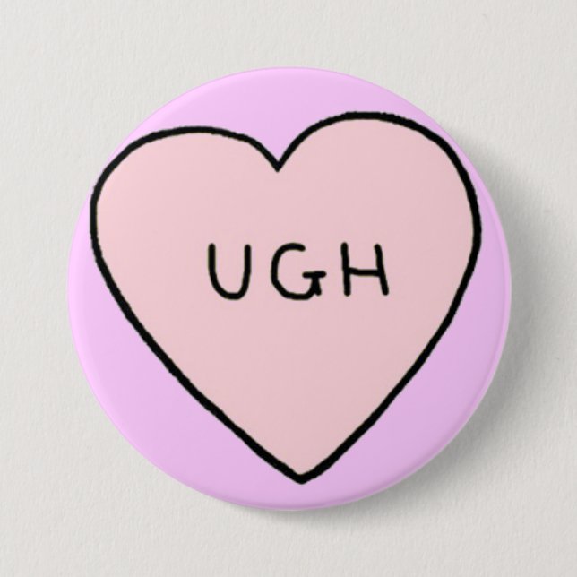 Ugh 3 Inch Round Button (Front)