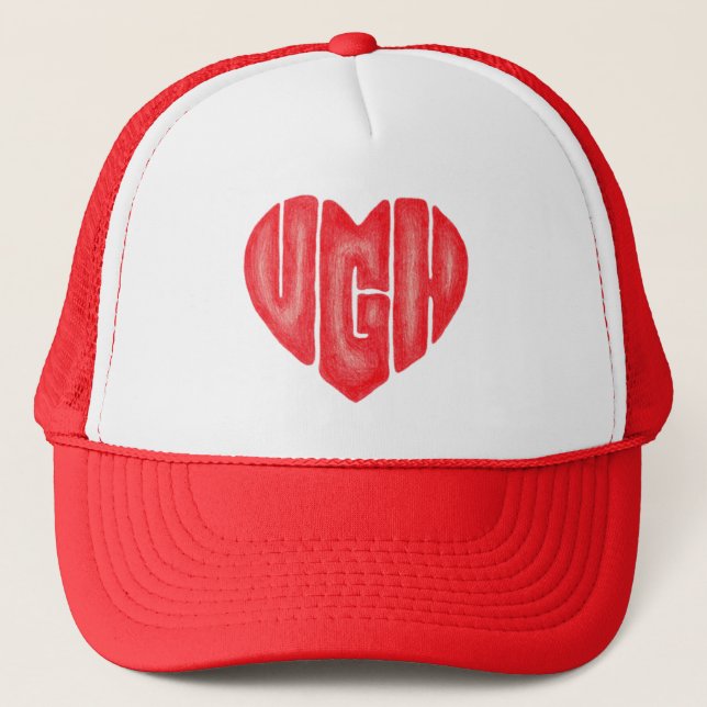 Ugh Heart Trucker Hat (Front)