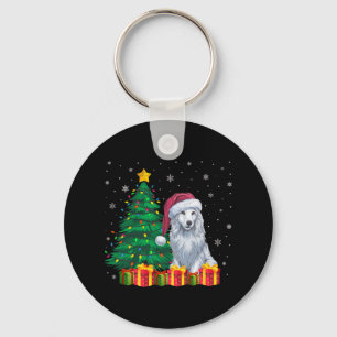 Ugly Akbash Santa Hat Christmas Lights Dog Lover X Keychain