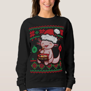 Ugly Anime Christmas Sweater Kawaii Axolotl Eating