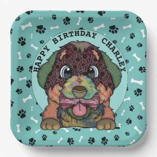 Ugly Bernese Mountain Dog birthday Paper Plate