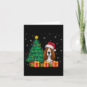 Ugly Bet Hound Santa Hat Christmas Lights Dog Love Card