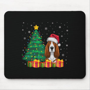 Ugly Bet Hound Santa Hat Christmas Lights Dog Love Mouse Pad