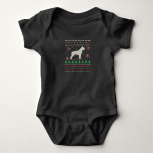 Ugly Boston Terrier Dog Xmas Gift Boston Terrier Baby Bodysuit