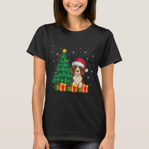 Ugly Brittany Spaniel Santa Hat Christmas Lights D T-Shirt