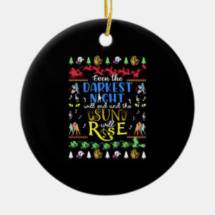 Ugly Broadway Christmas Sweatshirt Ceramic Ornament