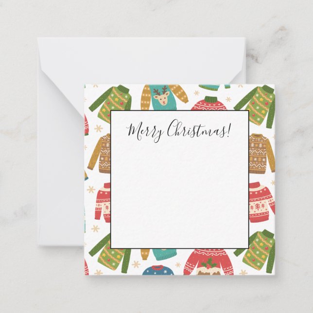 Ugly But Cute Ugly Christmas Sweaters Holiday Card (Front)